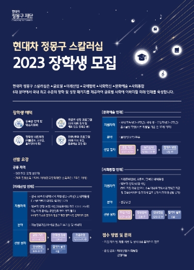 장학생 모집 포스터 / 제공:현대차 정몽구 재단