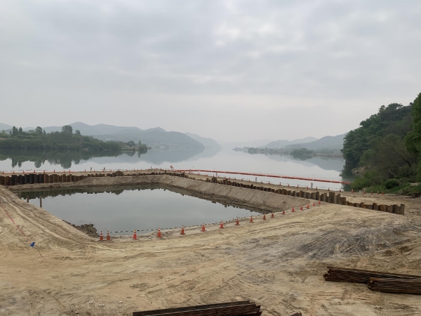 양수장 시트파일 설치 / 제공:경기도