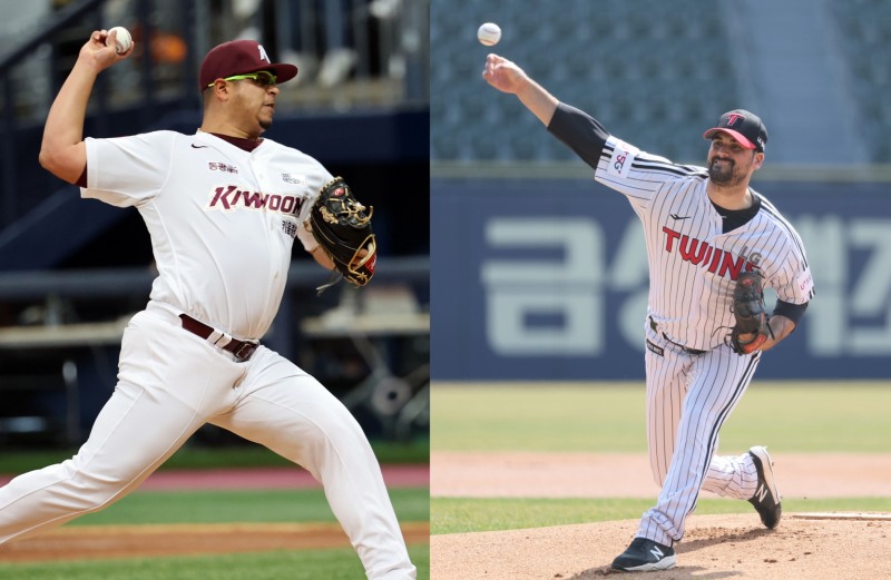 새 외인 후라도(왼쪽)와 플럿코