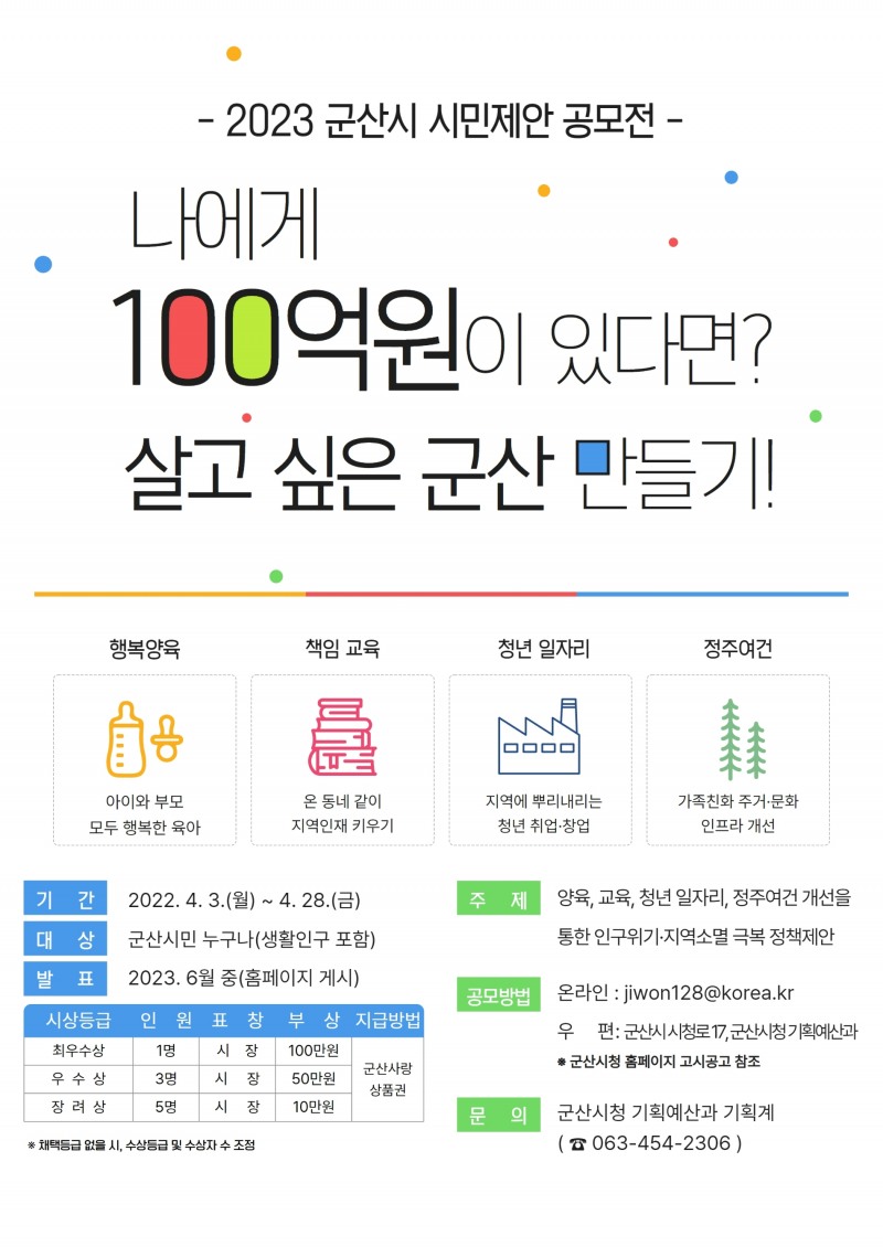 2023 군산시 시민제안 공모전 (사진제공 = 군산시)