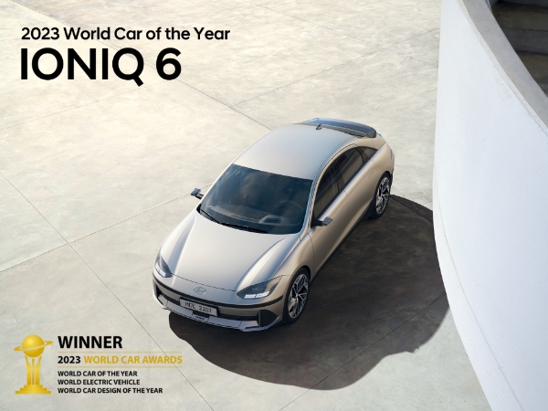현대자동차 아이오닉 6가 ‘2023 월드카 어워즈(2023 World Car Awards)’에서 ‘세계 올해의 자동차(World Car of the Year, WCOTY)’를 수상했다. 이로써 현대차는 지난 해 아이오닉 5에 이어 2년 연속 세계 올해의 자동차를 제패하는 쾌거를 달성했다.