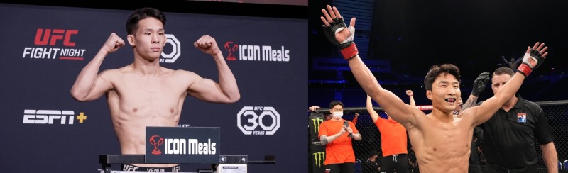 지난해 시즌1에서 우승한 박현성(왼쪽)과 이정영(사진=UFC)