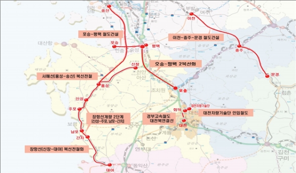 충청권 관내 건설사업 현황 / 자료 = 국가철도공단
