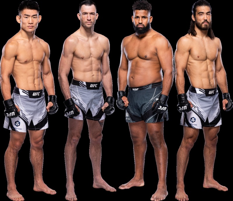 왼쪽부터 언더독 송야동, 에로사, 무패의 탑독 아코스타, 퀸란(사진=UFC)