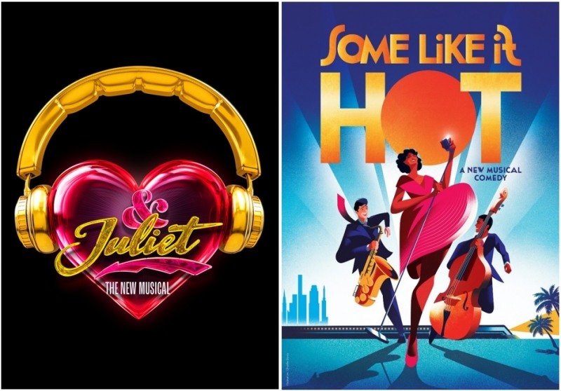브로드웨이 뮤지컬 〈앤줄리엣〉과 〈뜨거운 것이 좋아〉 포스터 = 제공: ㈜라이브러리컴퍼니
