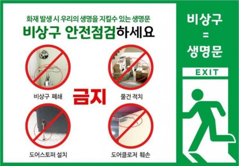 비상구 폐쇄 등 위반행위 신고포상제 운영 (사진제공 = 진도소방서)
