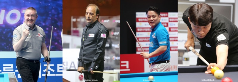 왼쪽부터 쿠드롱, 산체스, 조재호, 최성원(사진=PBA. 브릴리언트 빌리아드)