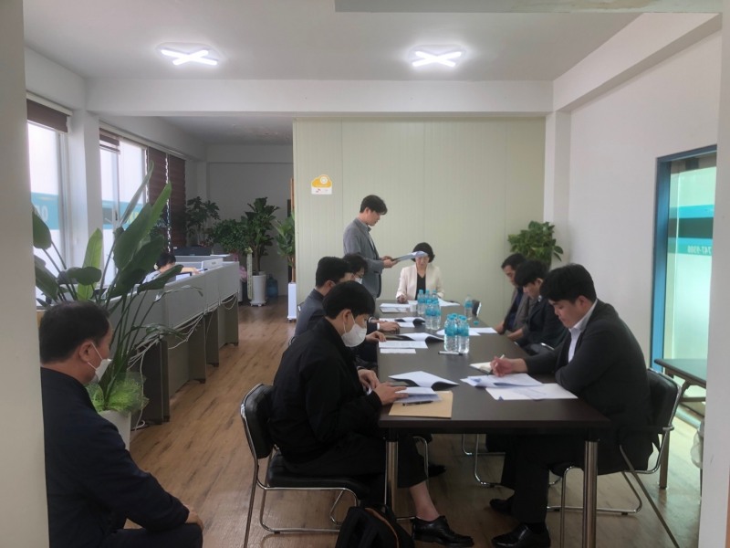 사진 : 중동5구역 시공사 선정 현장설명회 진행 모습.