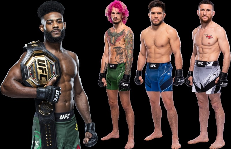 밴텀급 전쟁을 치를 4인. 왼쪽부터 챔피언 스털링, 2위 오말리, 전챔피언 세후도, 1위 드발리쉬빌리(사진=UFC)