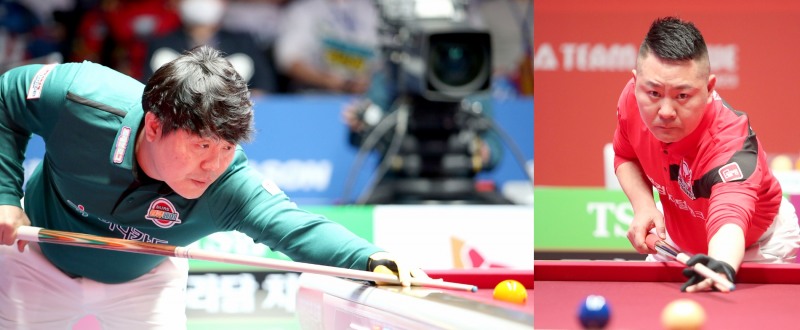 1부 잔류를 결정지은 김병호(왼쪽)와 미정 상태의 서현민(사진=PBA)