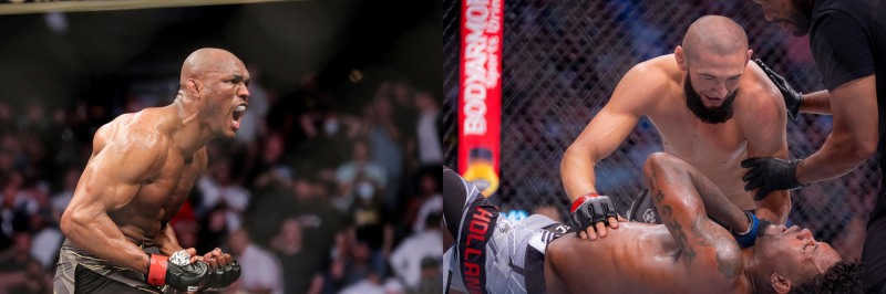 계약체중으로 싸울 예정인 우스만(왼쪽)과 치마에프(사진=UFC)