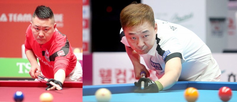 큐수쿨에서 다시 1부 자격을 획득한 서현민(왼쪽), 엄상필(사진=PBA)
