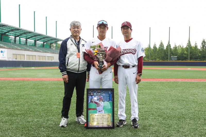 키움히어로즈, 퓨처스리그 주성원 사이클링히트 시상식 가져