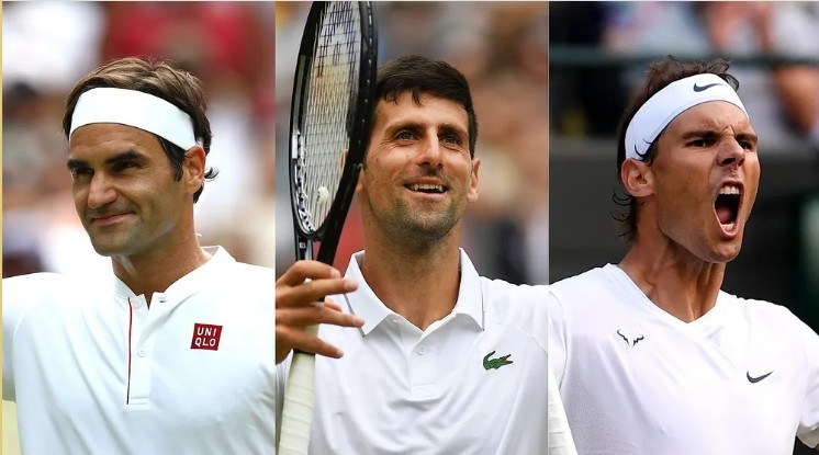 세계남자 테니스 '빅3' 로저 페더러, 노박 조코비치, 라파엘 나달.(왼쪽부터). 3명은 2000년대 초반부터 2020년까지 서로 라이벌 관계를 형성하며 그랜드슬램을 독점했다. [나무위기 캡처]