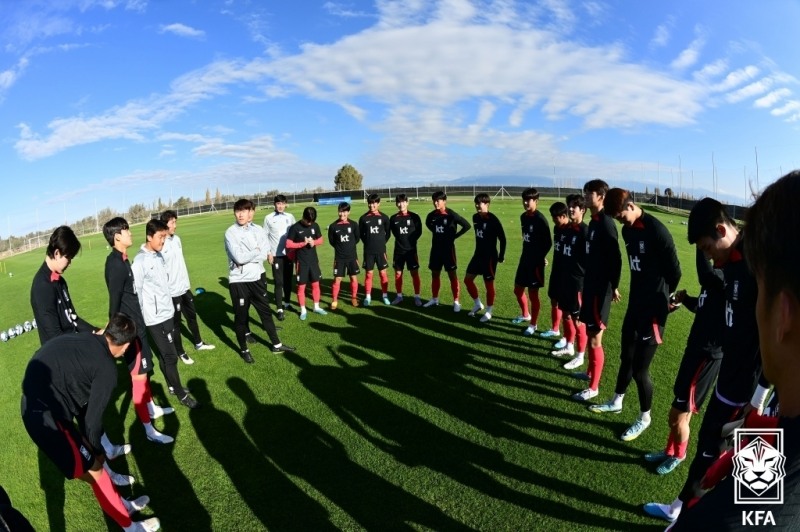 한국 U-20 대표팀 선수들이 아르헨티나 멘도사의 트레이닝센터에서 훈련하고 있다. [대한축구협회] 