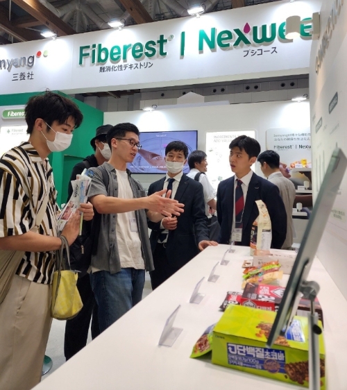 IFIA Japan 2023에 참가한 삼양사의 홍보 부스 전경 / 사진=삼양사 제공