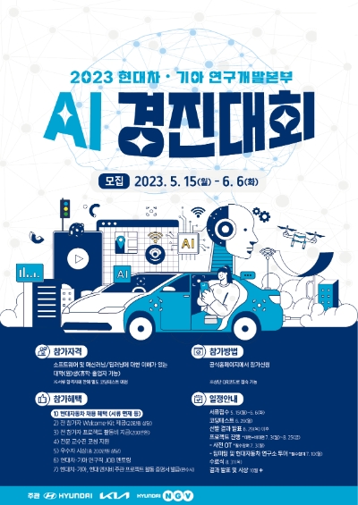 현대차·기아 연구개발본부 AI 경진대회 포스터 / 이미지=현대차·기아 제공
