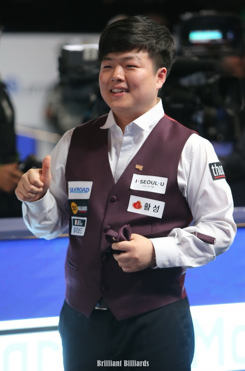 32강 첫 경기를 가볍게 끝낸 조명우(사진=브릴리언트 빌리아드)