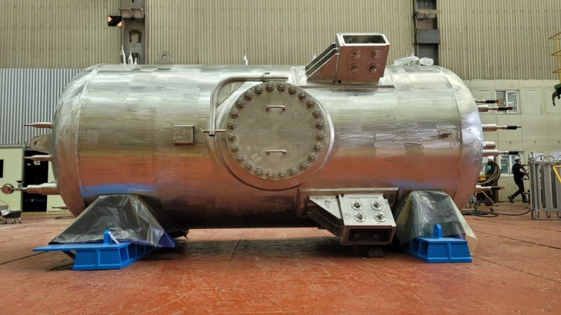 두산에너빌리티가 국제핵융합실험로(ITER) 국제기구에 공급하는 가압기(Pressurizer)의 측면 / 사진 = 두산그룹 제공
