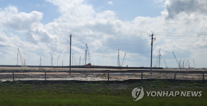 지난 5월 초 조지아주 브라이언 카운티에서 촬영된 현대차 전기차 전용 공장 공사 현장의 모습. / 연합뉴스