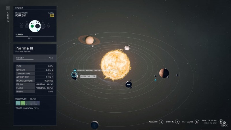 '스타필드' 항성 지도 장면(출처=Xbox 공식 유튜브).