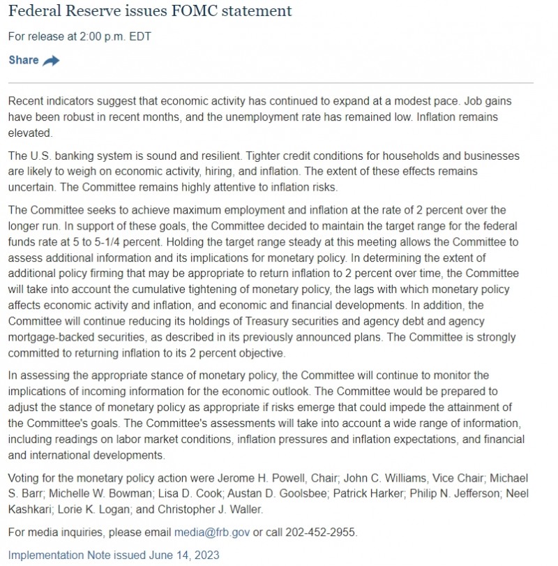 자료: 연준 경제전망과 FOMC 성명서, 출처: 연준