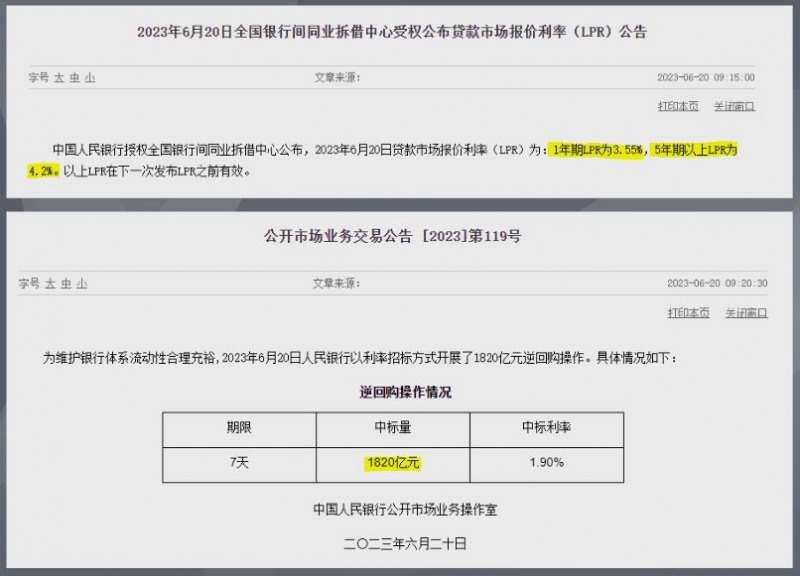 (상보) 中인민은행 사실상 기준금리 1년물 LPR 10bp↓..유동성 1800억위안 순공급