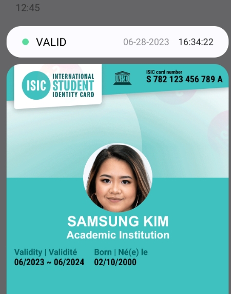 삼성페이 국제학생증 이미지