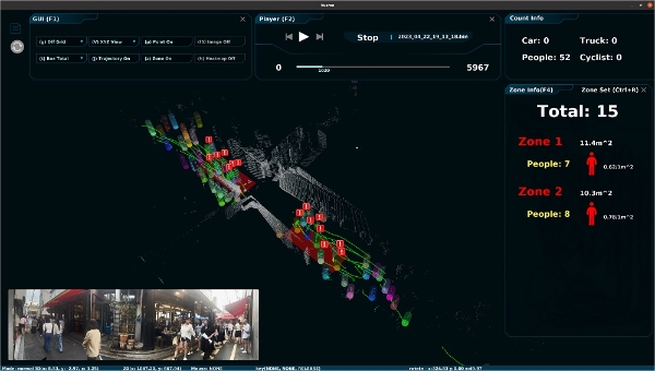 뷰런테크놀로지, 라이다 센서로 도심 인파밀집 실시간 분석