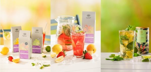 위타드 과일&허브차 3종, 위타드 스트로베리 레몬에이드 과일&허브차, 위타드 모히또 향 인스턴트 티(왼쪽부터)