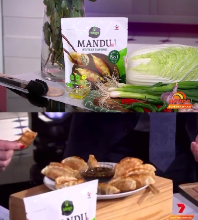 비비고 만두의 호주 론칭 초반 흥행을 조명한 공중파 방송 'Sunrise' 프로그램 화면 캡쳐 / 사진=CJ제일제당 제공