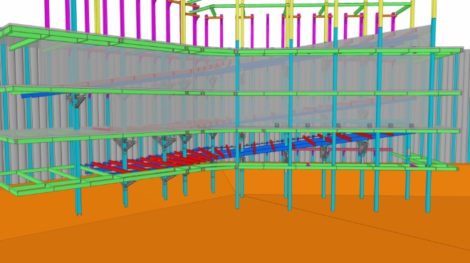 탑다운 램프슬래브 구축장치 모델링 사진 / 사진=반도건설 제공