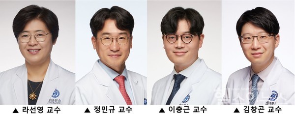 (왼쪽부터)연세암병원종양내과라선영,정민규,이충근,김창곤교수