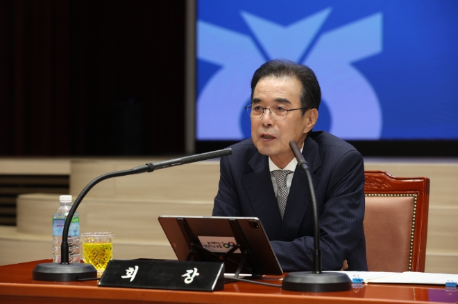 이성희 농협중앙회장은 25일 서울 중구 농협중앙회 본관에서 열린 '2023년 상반기 종합경영분석회의'를 주재하고 있다. / 사진=농협 제공