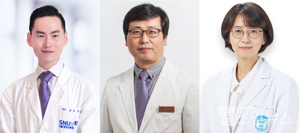(왼쪽부터)서울대병원신경과김성민교수,삼성서울병원김병준교수,원자력병원박수연교수