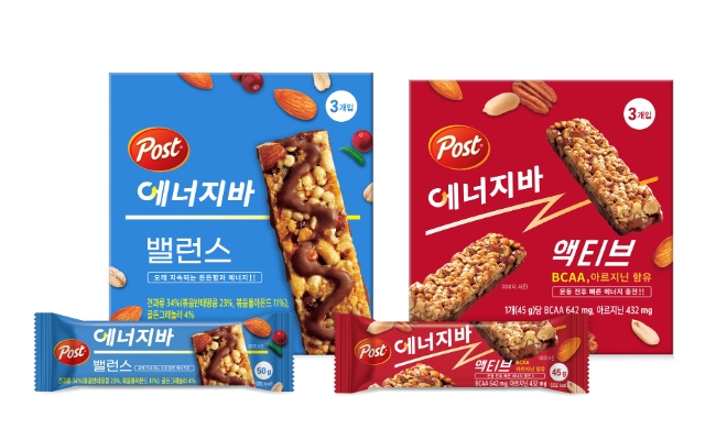 동서식품 신제품‘포스트 에너지바’ 2종 / 사진=동서식품 제공