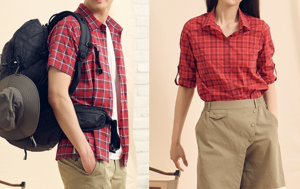 저스틴 체크 하프 셔츠(좌), 루나 체크 우먼 셔츠(우)