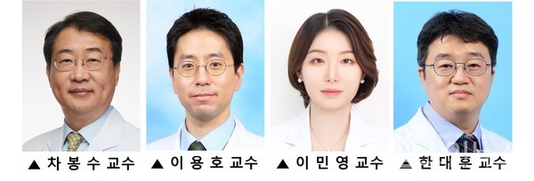 (왼쪽부터)세브란스병원내분비내과차봉수·이용호·이민영교수,간담췌외과한대훈교수