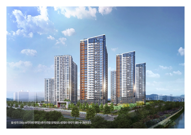 현대건설 컨소시엄은 충남 아산 탕정지구에 공급한 ‘힐스테이트 자이 아산센텀’이 지난 7일 전 세대 계약을 완료했다. 사진은 ‘힐스테이트 자이 아산센텀’의 투시도. (사진 = 현대건설 컨소시엄 제공)