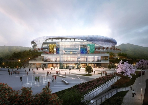 사진: 김해종합운동장과 시립 김영원미술관 조감도/김해시 제공