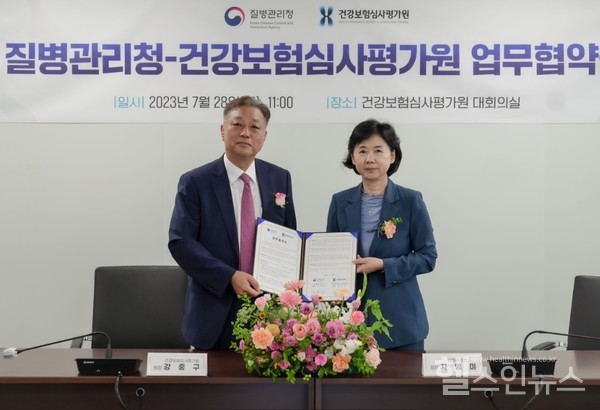 (왼쪽부터)강중구심사평가원장,지영미질병관리청장