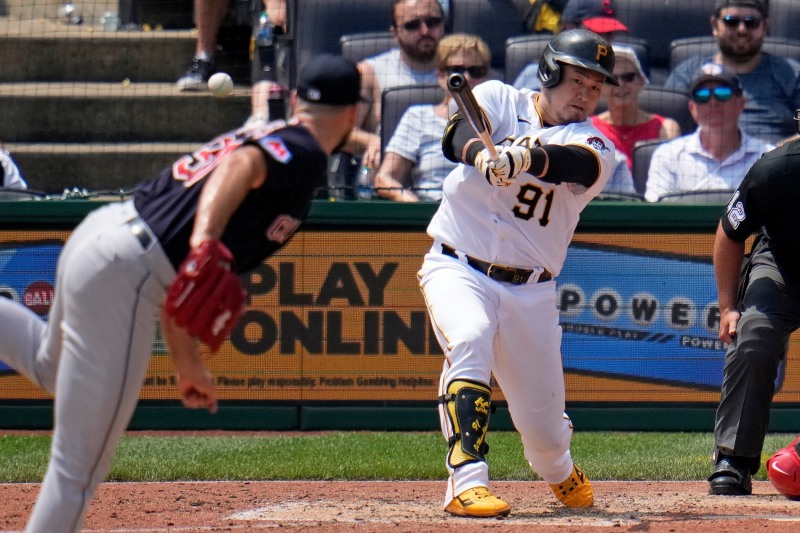 최지만의 타격 모습