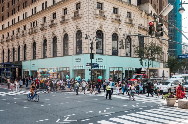 1일 미국 뉴욕 맨해튼 34번가 헤럴드 타워에 위치한 ‘갤럭시 익스피리언스 스페이스’