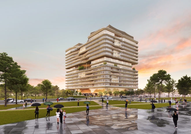 청라 그룹헤드쿼터 조감도 / 이미지=하나금융그룹 제공