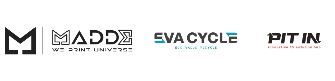 ‘매이드(MADDE)’, ‘에바싸이클(EVACYCLE)’, ‘피트인(PITIN)’ CI / 이미지=현대차그룹 제공