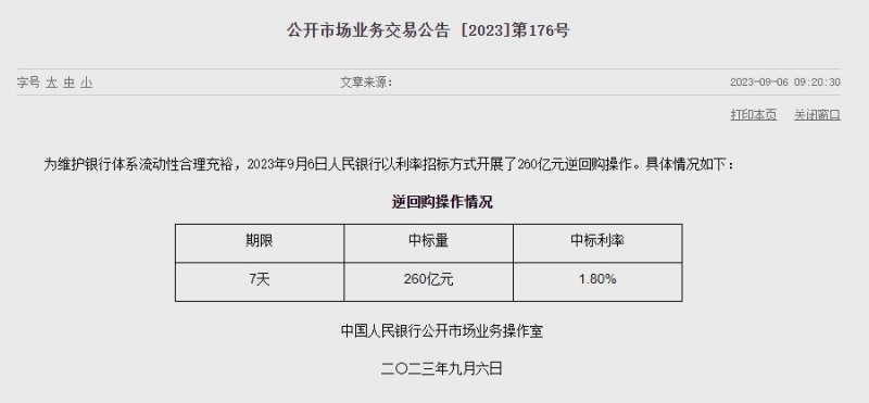 (상보) 中 인민은행 유동성 3560억위안 순회수...이번주 1조470억위안 순회수
