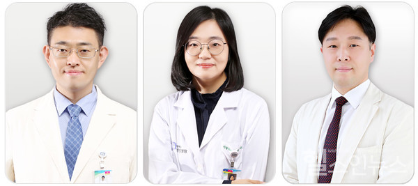 (왼쪽부터)가톨릭대학교대전성모병원심장내과김대원,홍유아,명준표교수