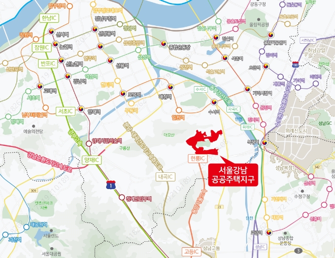 서울강남지구 위치도 및 매각필지 현황 이미지 / 이미지=한국토지주택공사 제공