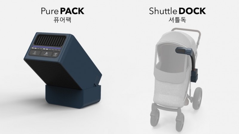 유모차용 환기형 공기청정기 ‘셔틀독x퓨어팩’