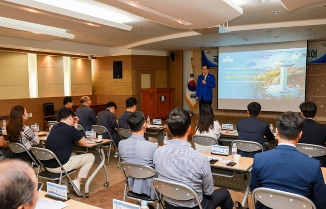 해양치유 연계 숙박시설 투자 유치 팸투어 / 사진=완도군 제공